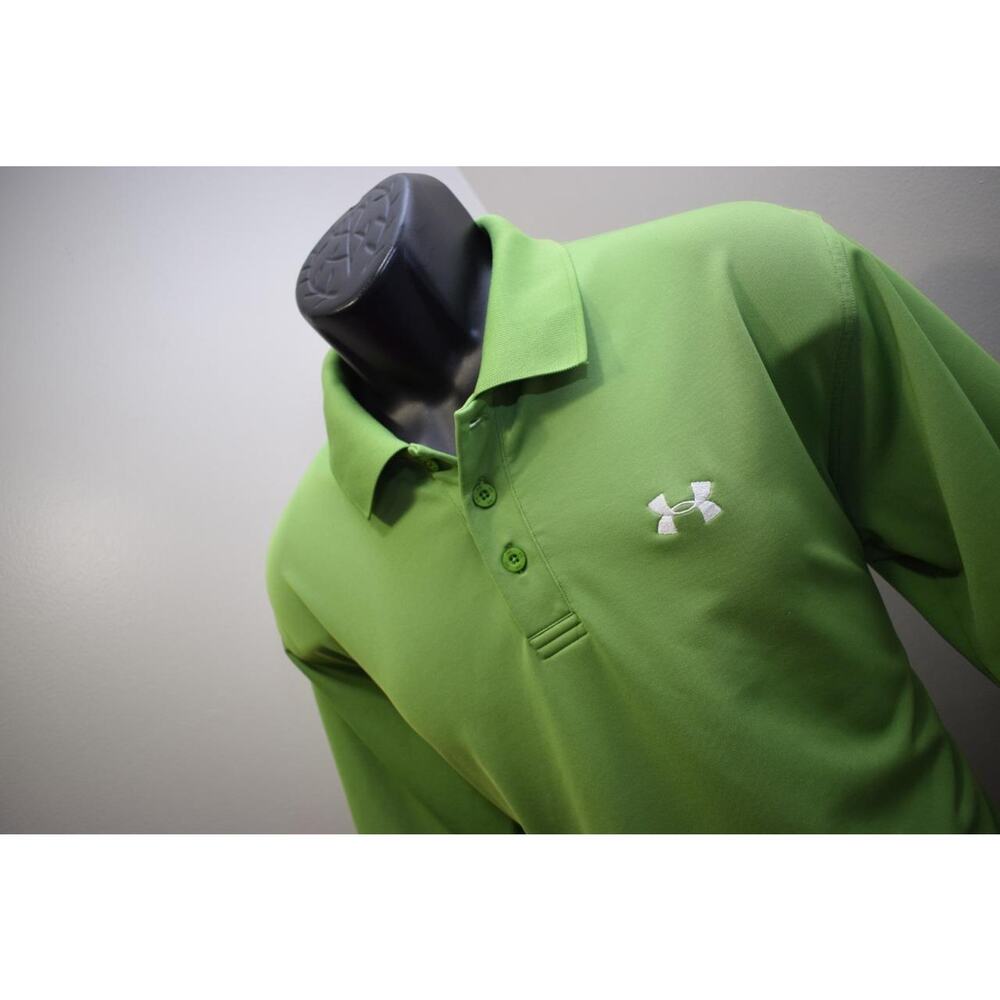 Under Armour Golf Polo Loose Green Athletic Golf Shirt Mens Size Large